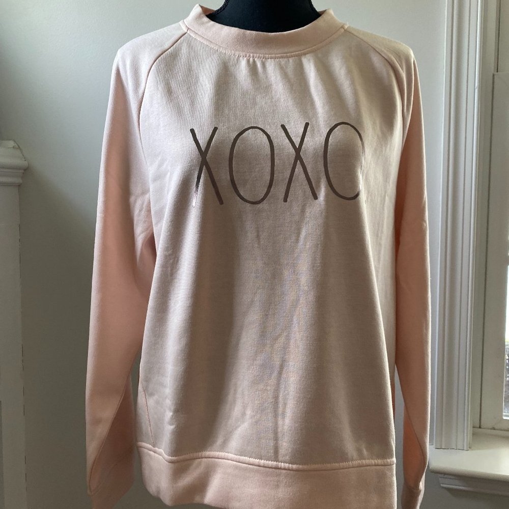 Rae Dunn Crewneck XOXO Sweatshirt, Size M, NWT
